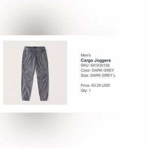 Abercrombie Men's Cargo Joggers - Dark Grey